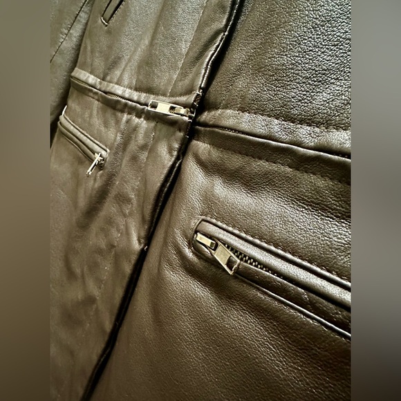 Newport News Easy Style Convertible Leather Jacket | size L | - Picture 4 of 7
